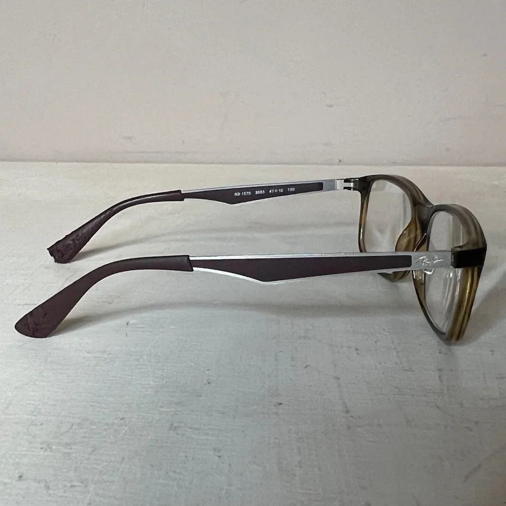 Ray-Ban RB1570 3685 Kids Boys Eyeglasses Frames Brown Tortoise Square 47-16 130